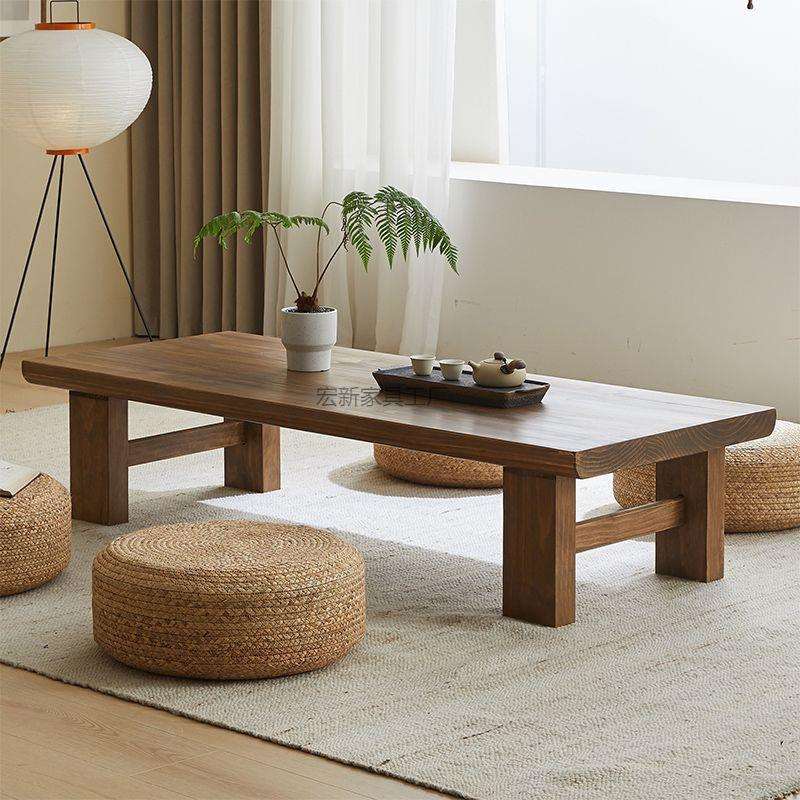 Hx1日式实木茶几榻榻米桌子矮桌禅意炕桌复古长条地桌阳台小茶几