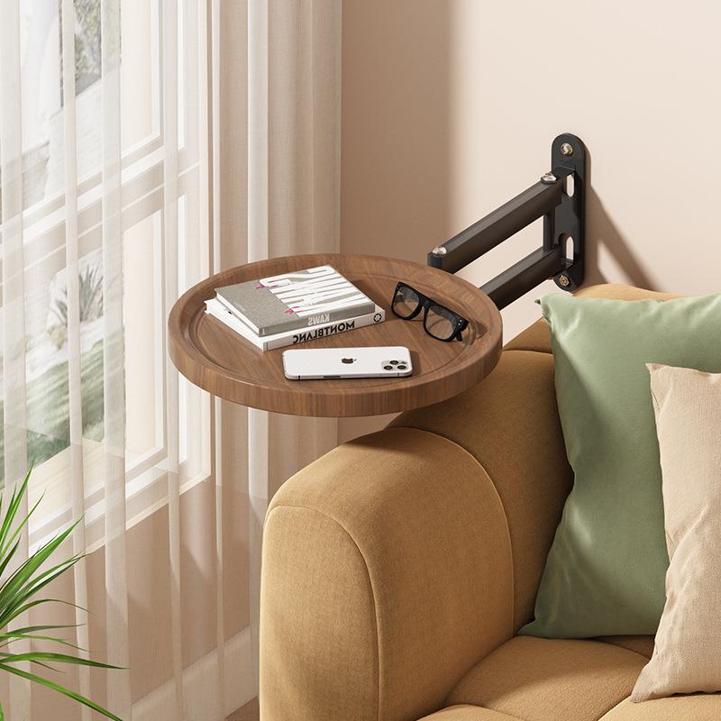 边几茶几床边床头置物架伸缩式托盘可折叠悬浮边几旋转折叠置物架