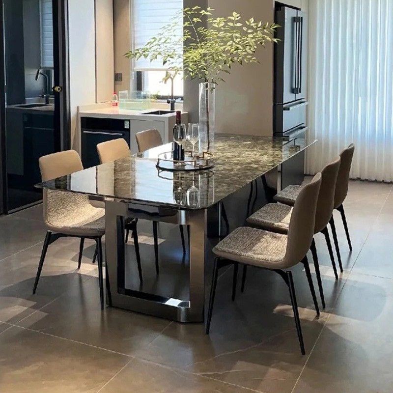超晶石餐桌意式新款n超晶石餐桌椅?合极?客?小?型高端?墅?
