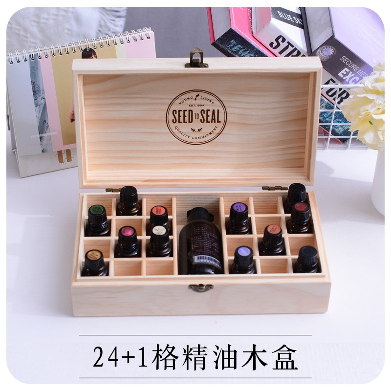 多特瑞doterra精油收纳木盒w25格 收纳盒 24+1格精油展示盒可定制