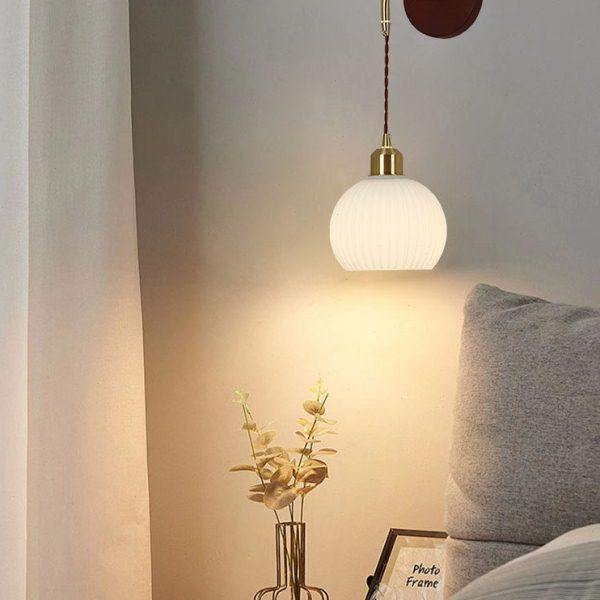 床头壁灯现代中式复古客厅卧室胡桃木色灯日式侘寂风床头吊线灯具,家装灯饰光源,壁灯,淘宝优惠券,粉丝福利购,淘宝优惠卷