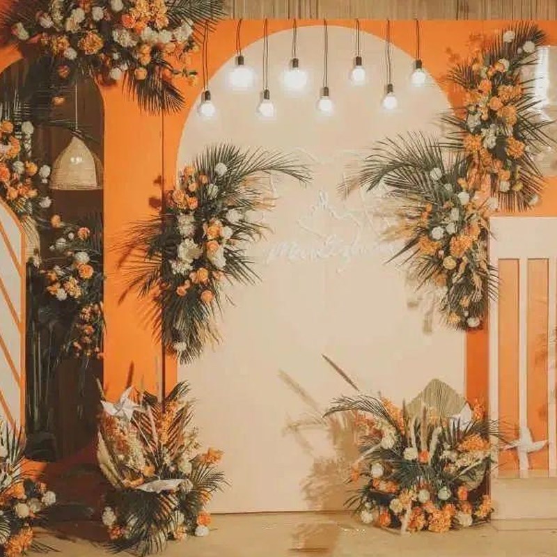 新款秋色路引架花三角花排舞台活B动布置装饰花球罗马柱花楼盘开