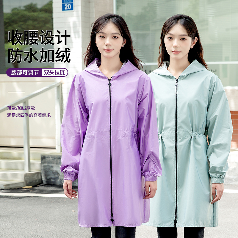 长袖加绒加厚收腰款女p罩衣大人围裙家用厨房防水防油外穿男工作