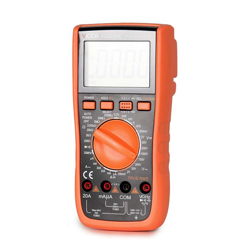 胜利VC9805A+ 数字万用表 测量电容电感多用表 频率 温度 数显表