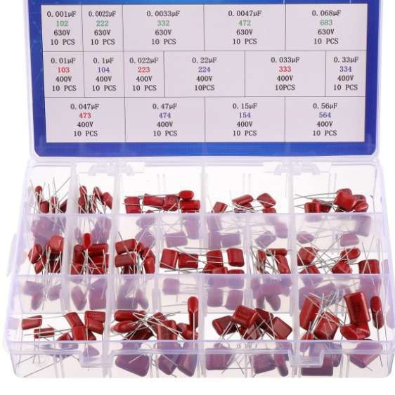 15值150件金属化聚丙烯薄膜直流电容器400V/0.01uF~0.56uF630V