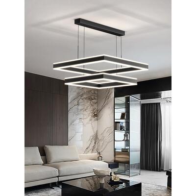 广东中山2022年新款现代简约极简灯具大全大气主灯方块客厅灯吊灯