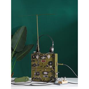 老式电报机模型铁艺复古怀旧无线电台工业风摆件抗日影视舞台道具