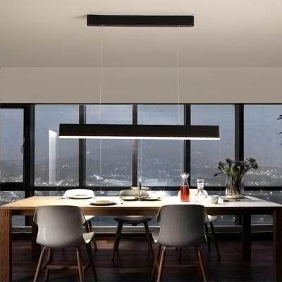 北欧创意个性le长条餐厅吊灯长方形下发光现代简约loft办公灯饰