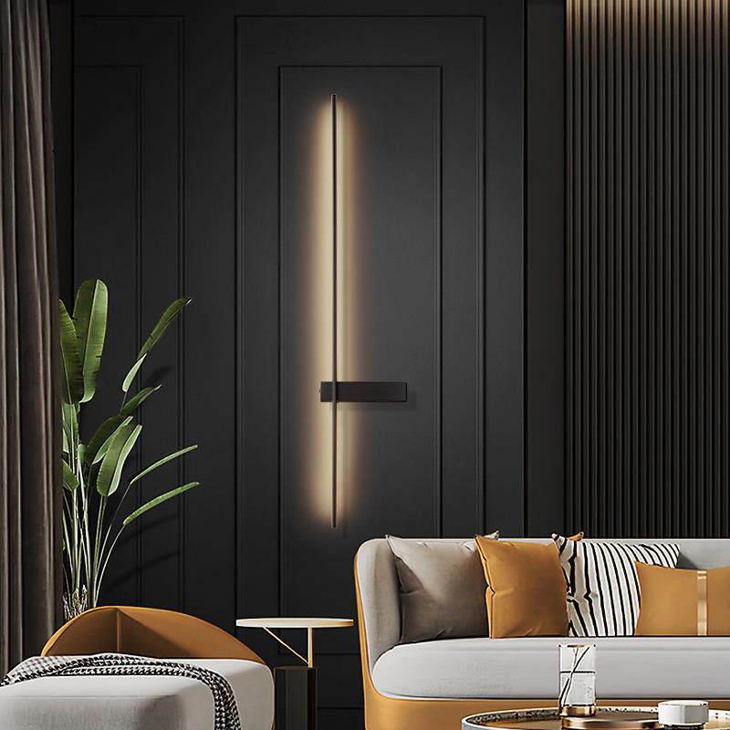 全铜客厅高级壁灯长条极简主卧室床头灯2022新款设计感格栅墙壁灯