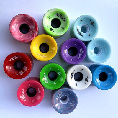 70街公路 陆mm代步PU轮子减震刷轮滑板长板地冲浪板小鱼板专业轮