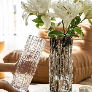 鲜花培百合玻璃水养透明专用插花花瓶摆件客厅高级玫瑰水高网红感