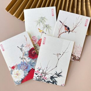 卡如意美年祝中国风新装饰新年淡雅贺卡卡片平安吉祥福复古好祝愿