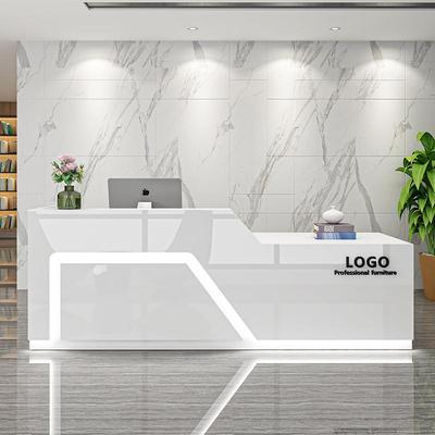 吧台收银台院店铺小型柜台桌白色简约现代公司前台接待台烤漆
