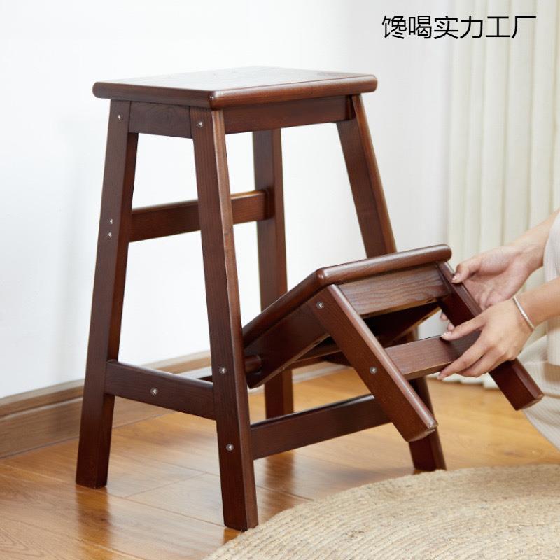 实木梯凳二三步家用折叠客厅室内多功能登高梯子凳楼梯椅加厚加高