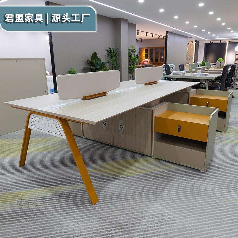 轻奢时尚财务桌现代简约办公室员工位 职员办公桌二四六人位