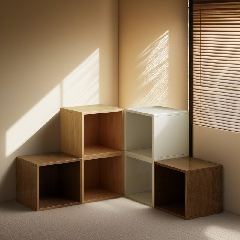 书架落地置物架自由组合格子办z公室小柜子储物收纳柜一体客厅书