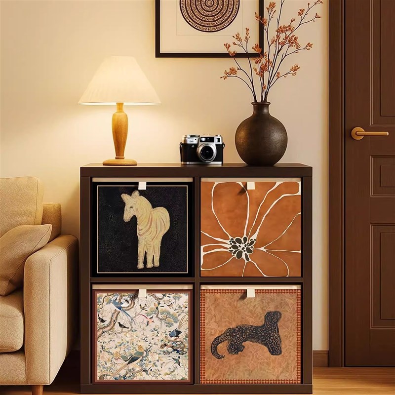 卡莱克钢制书架置物架自由组合格子F柜中古风落地置物铁艺格子柜