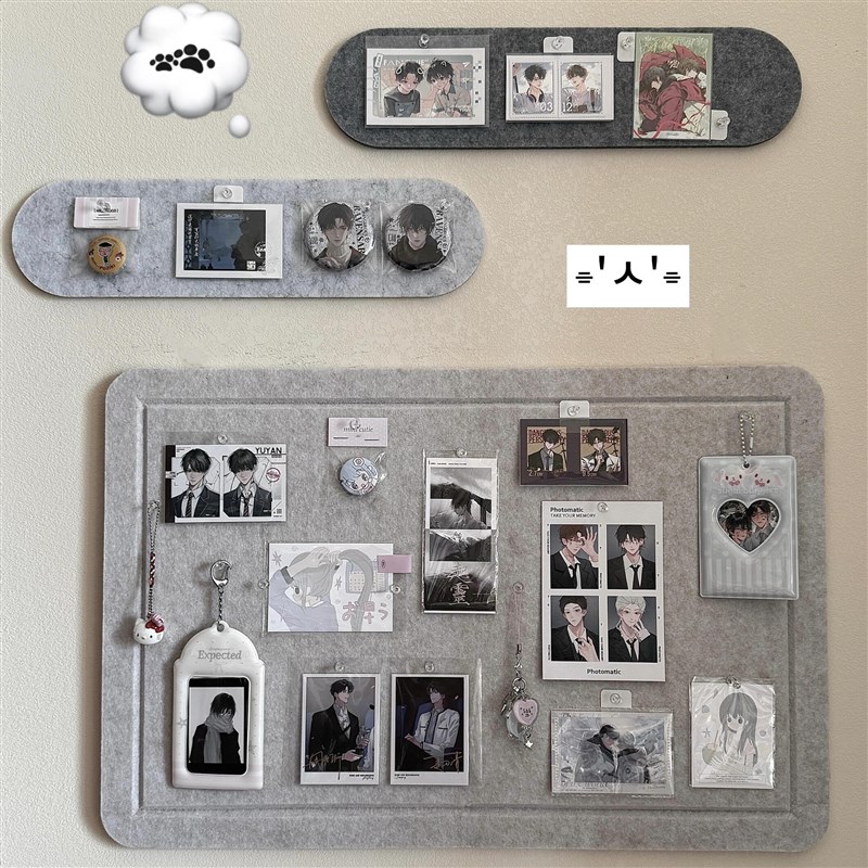 毛毡板照片墙房i间卧室装饰玄关留言板免打孔展示板饰品钥匙收纳