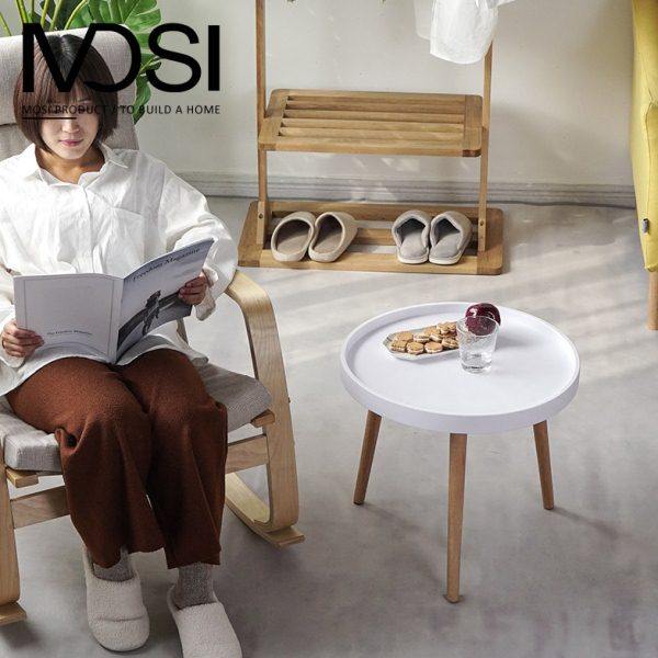 北欧简约茶几客厅小户型实木迷你圆形小桌子欧式简易茶几边几角几