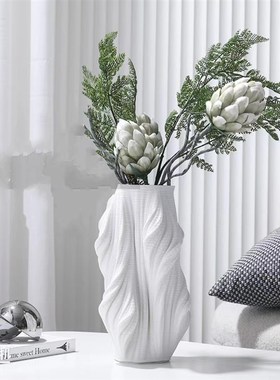 现代简约树脂e创意花瓶插花花器摆件客厅茶几餐桌卧室样板间装饰