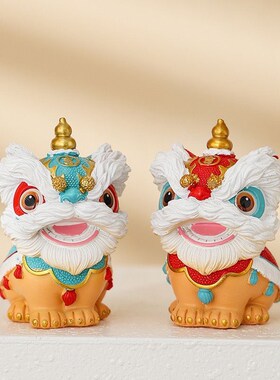 茶宠国潮醒狮招财摆件乔迁v新居茶桌开业家居装饰客厅文创玄关舞