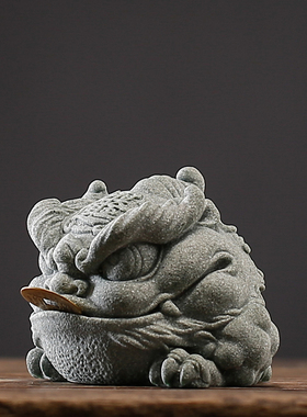 中式复古三足招财金蟾创意u蟾仙蟾蜍鱼缸茶桌造景装饰茶宠茶玩摆