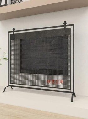 铁艺网格壁炉屏风隔断客厅玄关装饰墙餐厅酒吧工业V风座屏火炉围