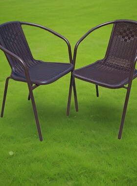 特厚简约舒适户外靠背椅仿藤餐椅家用办公休闲加厚阳X台庭院外摆