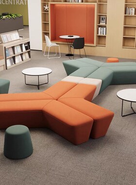 休息区沙发接待洽l谈等候4S店售楼处美容院办公室休闲异形简约现