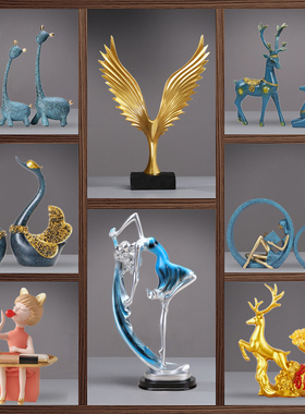 创意家居客厅酒i柜装饰品小摆件轻奢现代高档办公室桌面玄关工艺