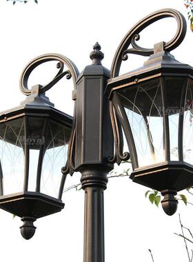 欧式花园仿古2头庭院灯田园风格园林小区别墅照明灯具