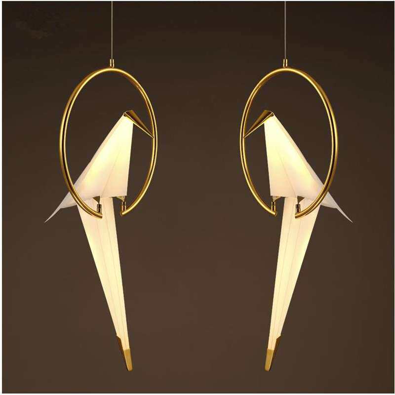 千纸鹤吊灯办公室 北欧卧室后现代书房卧室宿舍咖啡厅吧台小鸟灯