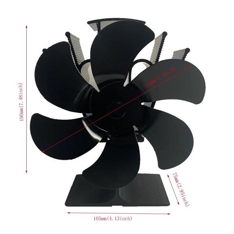 工厂直销壁炉风扇经典大工字6叶高雅黑色自启动热动力款