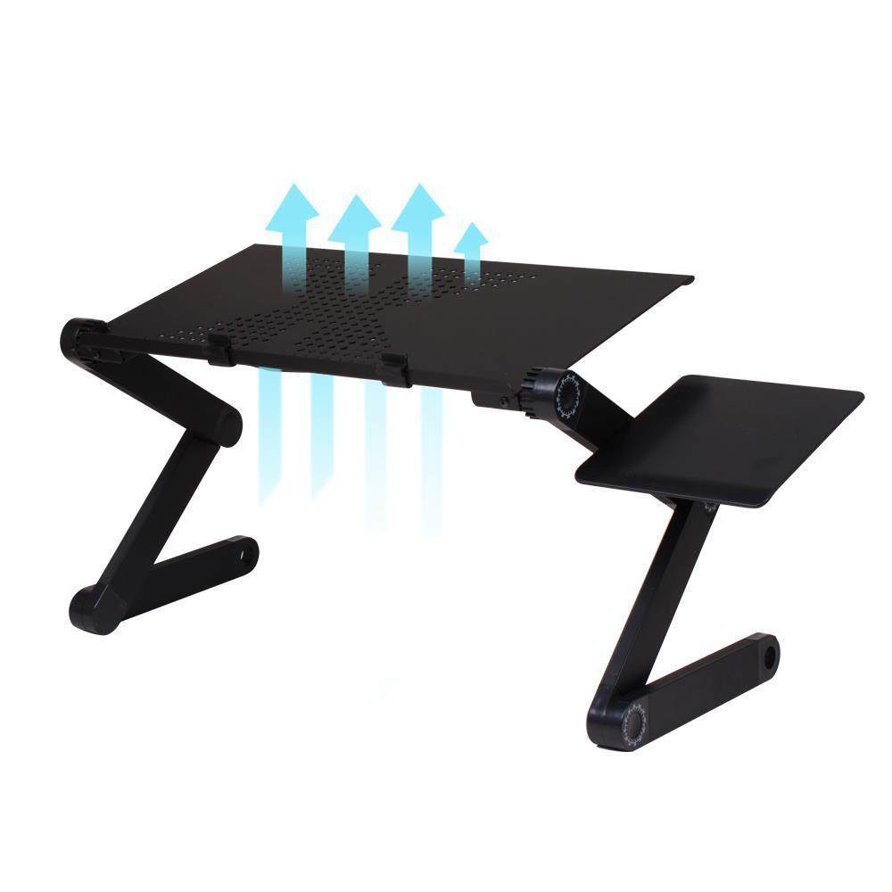 笔记本躺着办公电脑支架铝合金带散热可折叠升降桌面懒人电脑桌