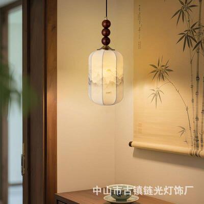 创意宋氏美学复古台灯吊灯落地灯新中式禅意书房茶室中古风氛围灯