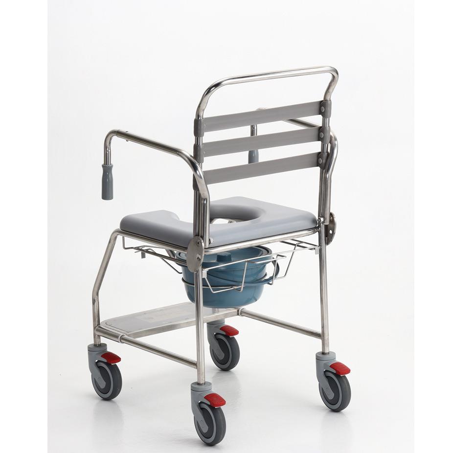 冲凉凳座厕椅带轮养老院老人移位护理椅坐便浴室洗澡凳代步椅推车