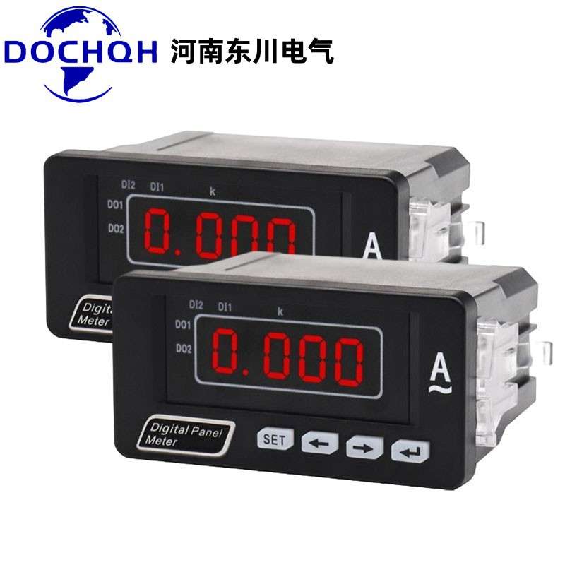 DQ703I-5K1单相数显电流表AC5A可调LED数码智能数字电流表96x48mm