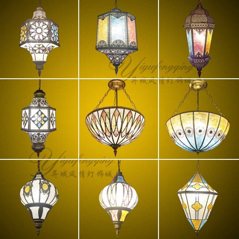 摩洛哥土耳其复j古创意手工泰式漫咖啡厅餐厅走廊卡座装饰铁艺吊