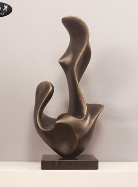 雕塑摆件大客厅摆放艺术现代简y约高档软装饰品玻璃钢创意抽象摆