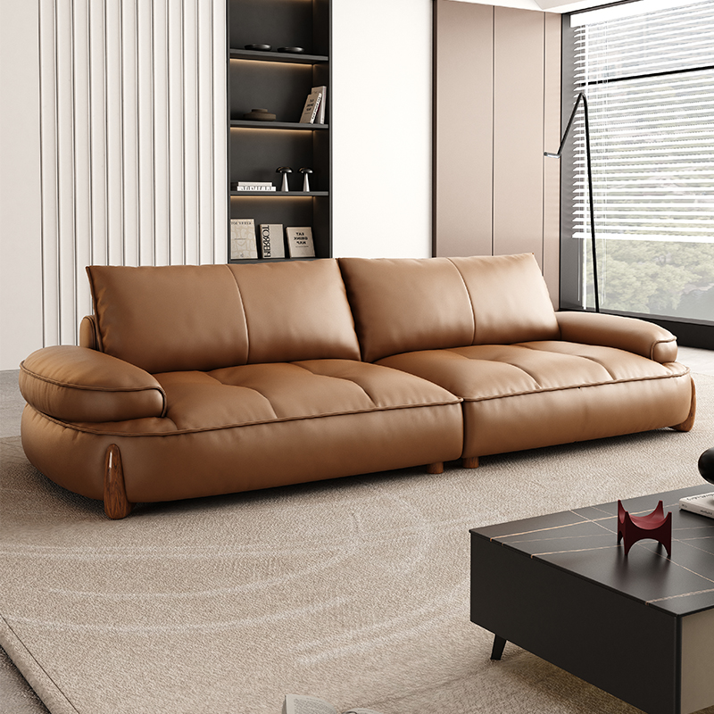 办公真皮沙发接待室商务会客休息C区现代直排三人位意式贵宾洽谈