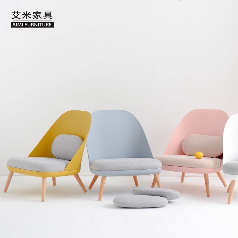 北欧单人沙发椅实木休闲单椅v创意靠背椅懒人躺椅脚踏老虎椅蜗牛