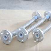 法兰连接金属软管 高压耐高温金属编织软连接