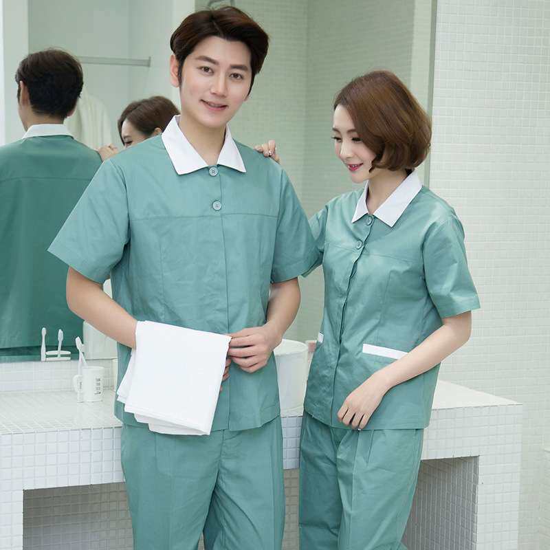 纯棉护工工作服制服保洁员工服套装保洁服短袖透气护理百搭职业