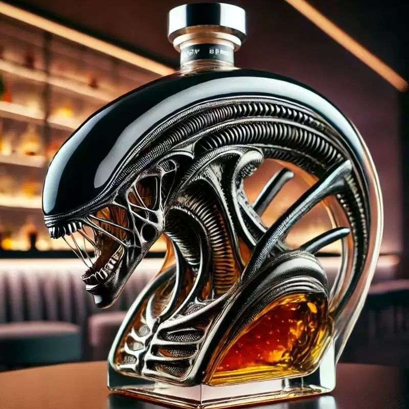 跨境新款创意红酒威士忌伏特加空酒瓶大容量异型密封泡酒瓶