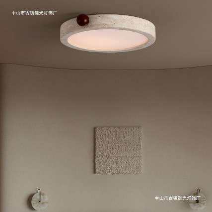 主卧室吸顶灯黄洞石中式复古诧寂风LED房间灯2025年新款灯具