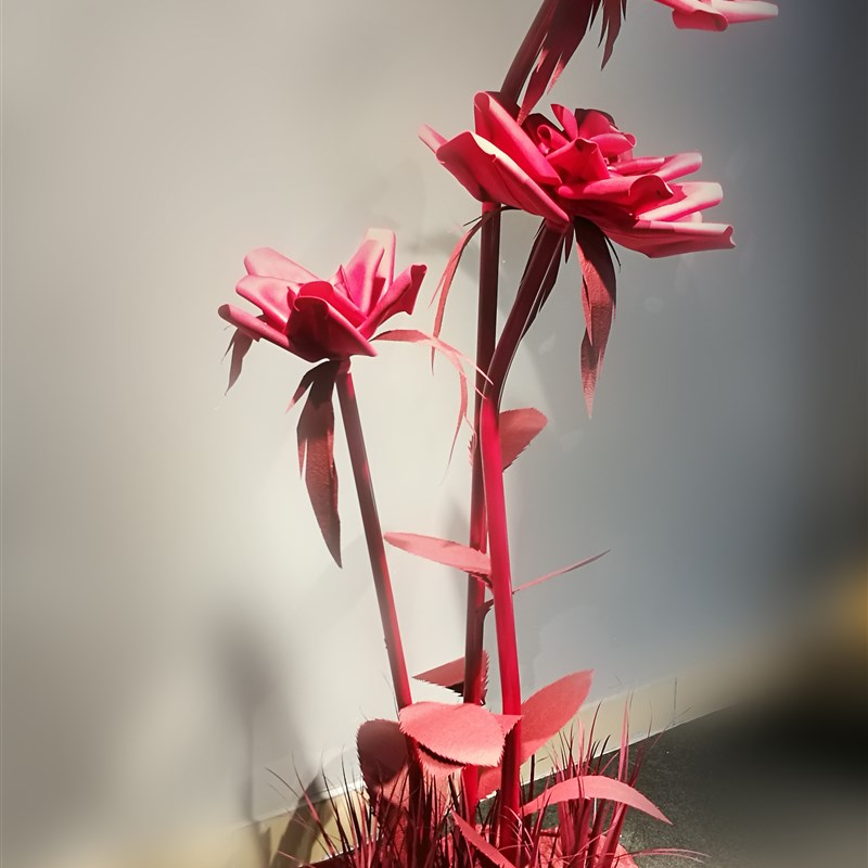 手工创意海绵纸花 舞o台道具秀场发布 商场美陈 橱窗展示 红色玫