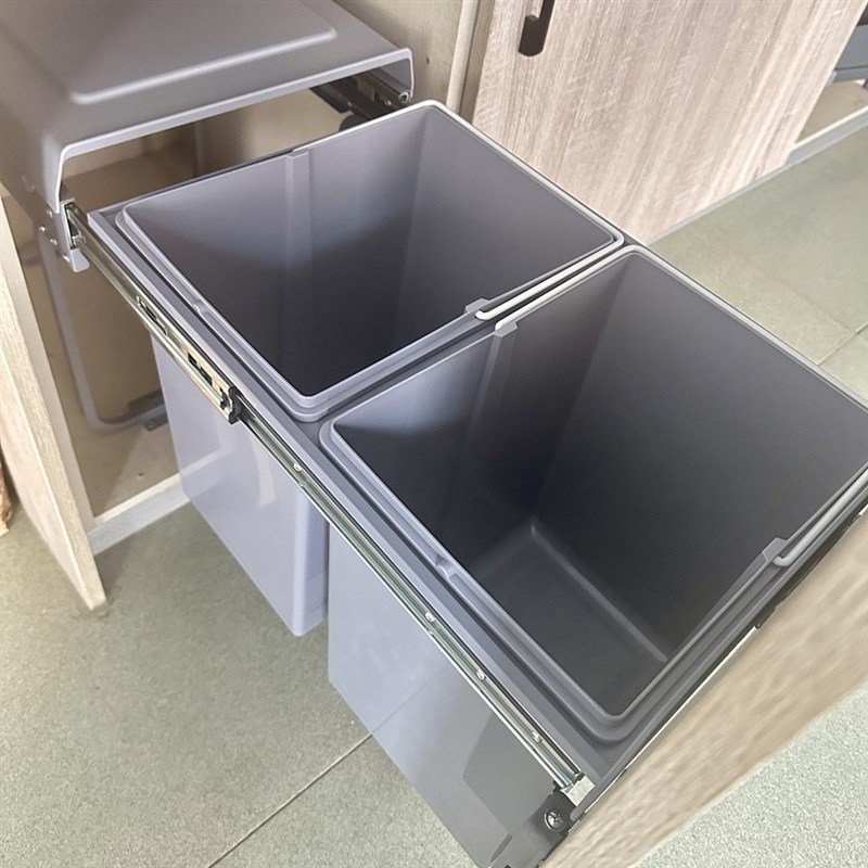 厨房家用隐藏式分类垃圾桶u橱柜内装抽拉开门式双桶大容量垃圾桶