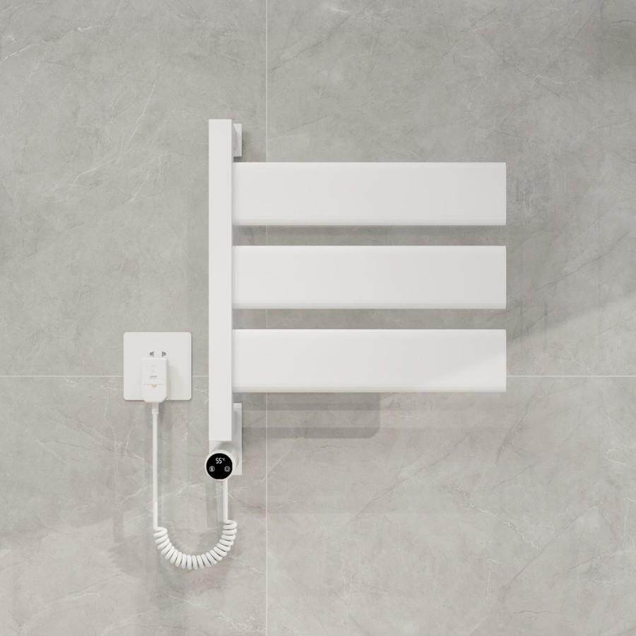 跨境智能太空铝电热毛巾架整机加热烘干免打孔浴室不锈钢置物架