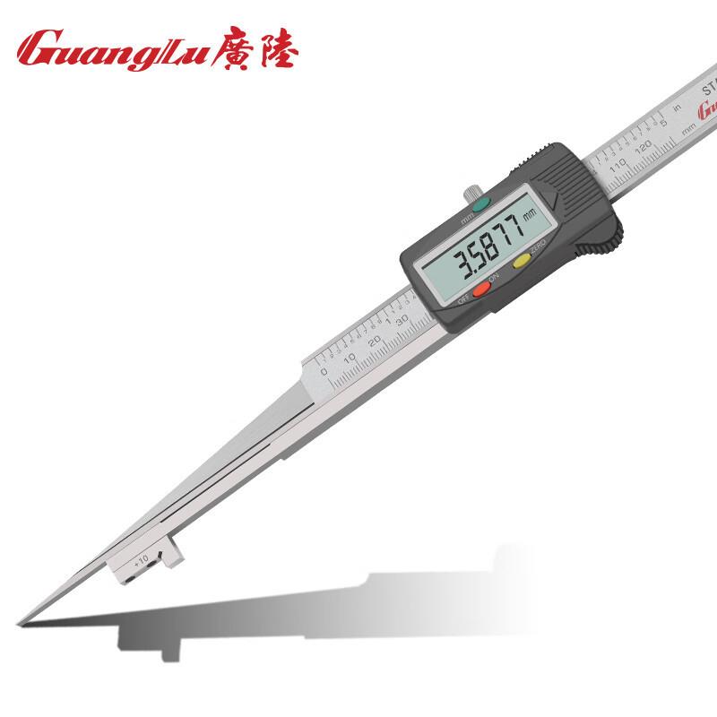 广陆 数显锲形塞尺0.2-10mm 楔形游标卡尺尖头数显间隙尺043-201