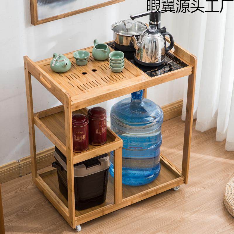 茶桌家用小茶台楠竹移动茶几茶车客厅阳台烧水泡茶柜茶具收纳架子